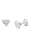 Tiny Blessings Babies'  14k Gold Modern Heart Studs Screw Back Earrings In Metallic