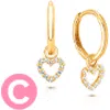 Tiny Blessings 14k Gold Pavé Heart Drop Classic 11mm Huggie Hoop Earrings In Gold