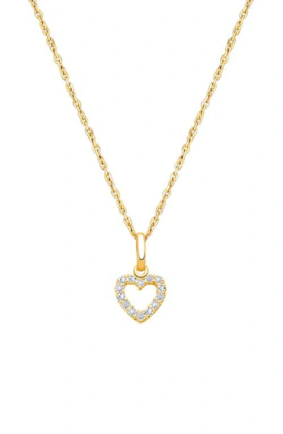 Tiny Blessings Kids'  14k Gold Pure Splendor Diamond Heart 12-14" Necklace In Brown