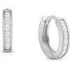 Tiny Blessings Channel Cut Cz 11mm Huggie Hoops Earrings In Metallic