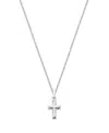 Tiny Blessings Children's 14k Gold Beautifully Beveled Cross 12-14 Necklace In K White Gold