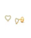 Tiny Blessings Children's 14k Gold Double My Love 2-tone Heart Studs Girls' Screw Back Earrings