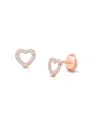 Tiny Blessings Children's 14k Gold Love Of Mine Studs Girls' Screw Back Earrings In K Rose Gold