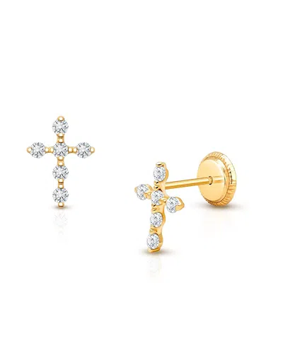 Tiny Blessings Kids' Children's 14k Gold Light Of Heaven Studs Girls' Screw Back Earrings