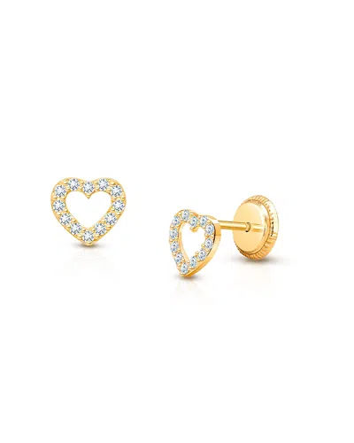Tiny Blessings Children's 14k Gold Love Of Mine Studs Girls' Screw Back Earrings In Neutral