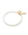Tiny Blessings Children's 14k Gold Shimmer Crystal With Cross Girls' 6.25 Bracelet In K Yellow Gold