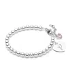 Tiny Blessings Kids' Children's Sterling Silver 4mm Beads & Engraved Initial Girls' 6.25 Bracelet In Silver - P