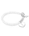 Tiny Blessings Children's Sterling Silver Signature White Crystal With Cross Girls' 5.25 Bracelet In Yellow
