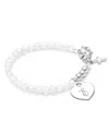 Tiny Blessings Children's Sterling Silver Signature White Crystal With Cross Girls' 5.25 Bracelet In Sterling Silver E