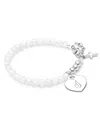 Tiny Blessings Children's Sterling Silver Signature White Crystal With Cross Girls' 5.25 Bracelet In Sterling Silver J