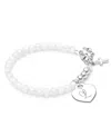 Tiny Blessings Children's Sterling Silver Signature White Crystal With Cross Girls' 5.25 Bracelet In Sterling Silver L