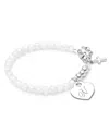Tiny Blessings Children's Sterling Silver Signature White Crystal With Cross Girls' 5.25 Bracelet In Sterling Silver N