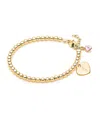 Tiny Blessings Girls' 14k Gold 3mm Beads & Diamond Initial 5.25 Bracelet - Children In K Gold - I