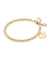 Tiny Blessings Girls' 14k Gold 3mm Beads & Diamond Initial 5.25 Bracelet - Children In K Gold - M