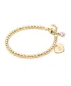 Tiny Blessings Girls' 14k Gold 3mm Beads & Diamond Initial 5.25 Bracelet - Children In K Gold - O