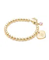 Tiny Blessings Girls' 14k Gold 4mm Beads & Diamond Initial 6.25 Bracelet - Children In K Gold - B