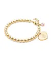 Tiny Blessings Kids' Girls' 14k Gold 4mm Beads & Diamond Initial 6.25 Bracelet - Children In K Gold - O