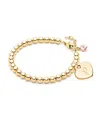 Tiny Blessings Girls' 14k Gold 4mm Beads & Diamond Initial 6.25 Bracelet - Children In K Gold - P