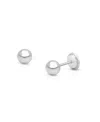 Tiny Blessings Children's 14k Gold 4mm Classic Round Studs Girls' Screw Back Earrings In K White Gold