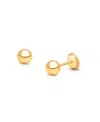 Tiny Blessings Children's 14k Gold 4mm Classic Round Studs Girls' Screw Back Earrings In K Yellow Gold