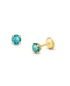 Tiny Blessings Children's 14k Gold 4mm Crystal Birthstone Studs Girls' Screw Back Earrings In December