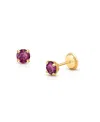 Tiny Blessings Children's 14k Gold 4mm Crystal Birthstone Studs Girls' Screw Back Earrings In February