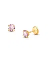 Tiny Blessings Children's 14k Gold 4mm Crystal Birthstone Studs Girls' Screw Back Earrings In June