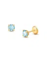Tiny Blessings Children's 14k Gold 4mm Crystal Birthstone Studs Girls' Screw Back Earrings In March