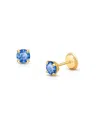 Tiny Blessings Children's 14k Gold 4mm Crystal Birthstone Studs Girls' Screw Back Earrings In September