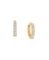 Shop Tiny Blessings Girls' 14k Gold 9mm Timeless Pave Huggie Hoop Earrings - Baby, Little Kid, Big Kid In K Yellow Gold