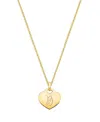Tiny Blessings Girls' 14k Gold Baby Heart & Engraved Initial 13-14 Necklace - Children In K Gold - B
