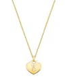 Tiny Blessings Kids' Girls' 14k Gold Baby Heart & Engraved Initial 13-14 Necklace - Children In K Gold - E