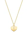 Tiny Blessings Kids' Girls' 14k Gold Baby Heart & Engraved Initial 13-14 Necklace - Children In K Gold - G