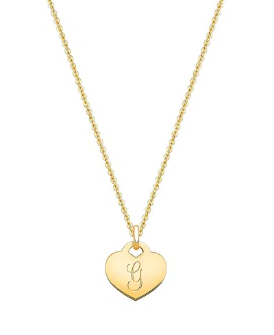 Tiny Blessings Kids' Girls' 14k Gold Baby Heart & Engraved Initial 13-14 Necklace - Children In K Gold - G