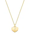 Tiny Blessings Girls' 14k Gold Baby Heart & Engraved Initial 13-14 Necklace - Children In K Gold - J