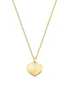 Tiny Blessings Kids' Girls' 14k Gold Baby Heart & Engraved Initial 13-14 Necklace - Children In K Gold - N