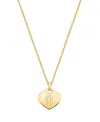 Tiny Blessings Girls' 14k Gold Baby Heart & Engraved Initial 13-14 Necklace - Children In K Gold - O