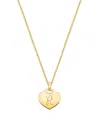 Tiny Blessings Girls' 14k Gold Baby Heart & Engraved Initial 13-14 Necklace - Children In K Gold - R