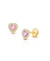 Tiny Blessings Girls' 14k Gold Blissful Heart Studs Screw Back Earrings - Baby, Little Kid, Big Kid In K Yellow Gold