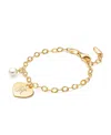 Tiny Blessings Kids' Girls 14k Gold Classic Charm Bracelet & Engraved Initial 6.25 Bracelet - Children In K Gold - A