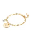Tiny Blessings Kids' Girls 14k Gold Classic Charm Bracelet & Engraved Initial 6.25 Bracelet - Children In K Gold - C
