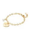 Tiny Blessings Girls 14k Gold Classic Charm Bracelet & Engraved Initial 6.25 Bracelet - Children In K Gold - K