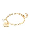 Tiny Blessings Girls 14k Gold Classic Charm Bracelet & Engraved Initial 6.25 Bracelet - Children In K Gold - L