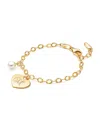 Tiny Blessings Kids' Girls 14k Gold Classic Charm Bracelet & Engraved Initial 6.25 Bracelet - Children In K Gold - M
