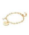 Tiny Blessings Kids' Girls 14k Gold Classic Charm Bracelet & Engraved Initial 6.25 Bracelet - Children In K Gold - N