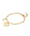 Tiny Blessings Girls 14k Gold Classic Charm Bracelet & Engraved Initial 6.25 Bracelet - Children In K Gold - O