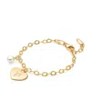 Tiny Blessings Kids' Girls 14k Gold Classic Charm Bracelet & Engraved Initial 6.25 Bracelet - Children In K Gold - P