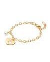 Tiny Blessings Girls 14k Gold Classic Charm Bracelet & Engraved Initial 6.25 Bracelet - Children In K Gold - R