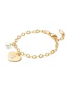 Tiny Blessings Girls 14k Gold Classic Charm Bracelet & Engraved Initial 6.25 Bracelet - Children In K Gold - S