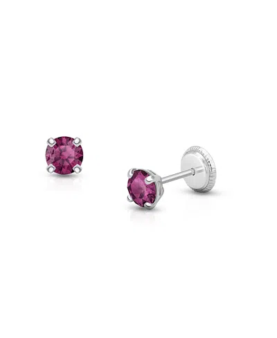 Tiny Blessings Girls' 14k Gold Crystal Birthstone Stud Earrings - Baby, Little Kid, Big Kid In Silver